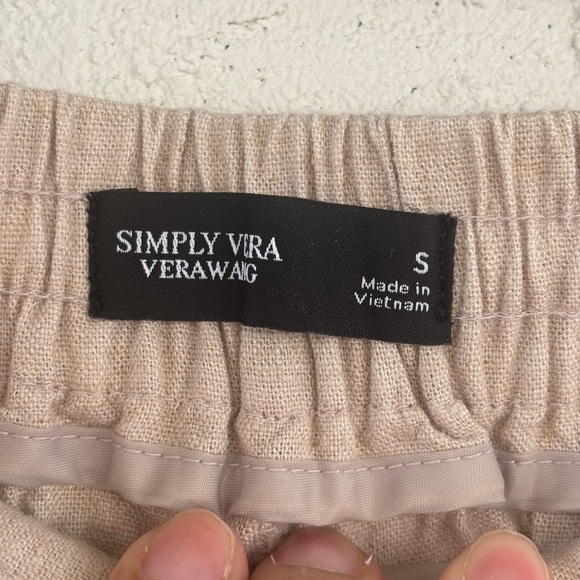 Linen Simply Vera Vera Wang Women's Cream Extra Wide Leg Pants - Picture 6 of 11